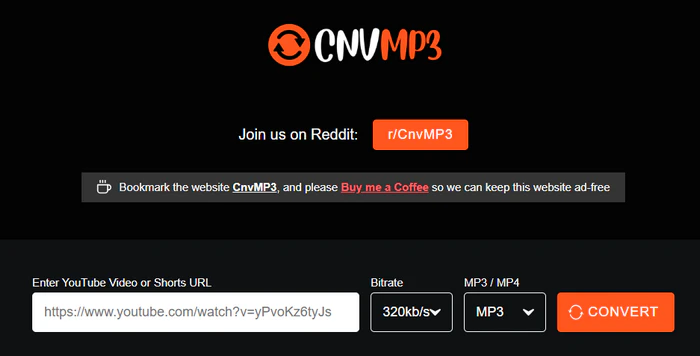 CnvMP3 : Convertisseur YouTube MP3 sans publicité