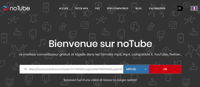 noTube : Convertisseur YouTube vers MP3 polyvalent