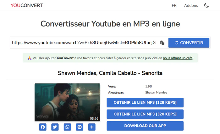 YouConvert : Convertisseur Youtube en MP3 spécialisé
