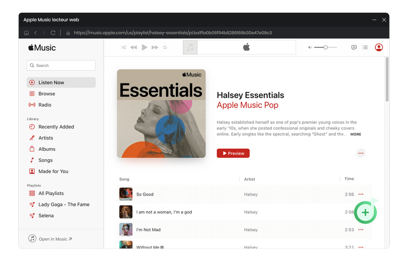 Sélectionnez les chansons d'Apple Music