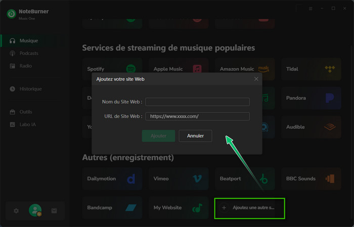 Ajouter une autre source