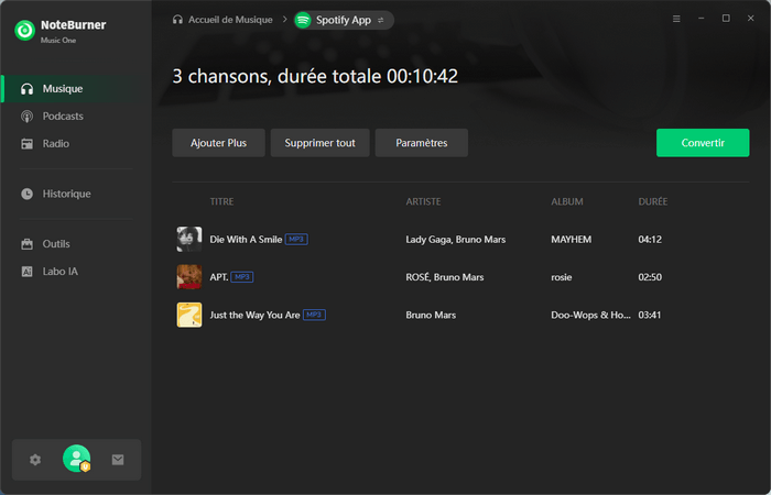 Ajouter plus de morceaux