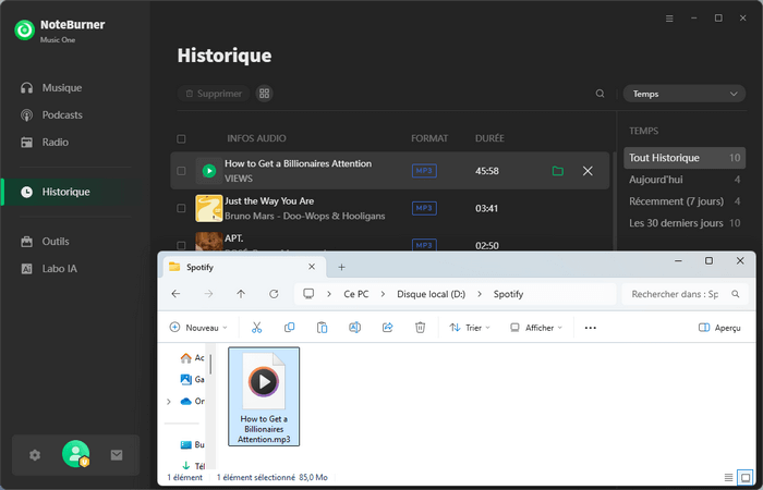 Vérifier les téléchargements de podcasts