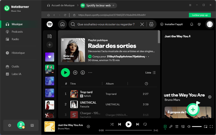 Ajouter une playlist depuis le Webplayer