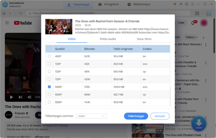 sélectionnez la qualité vidéo YouTube