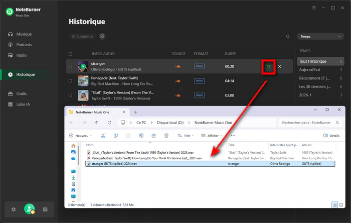 Trouvez vos fichiers WAV SoundCloud