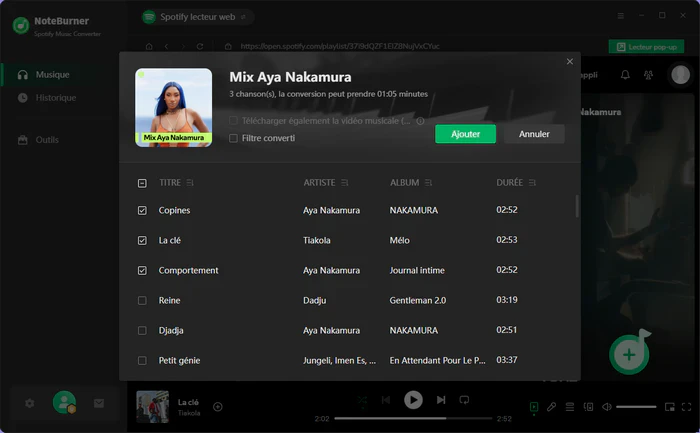 Choisissez les morceaux Spotify à télécharger