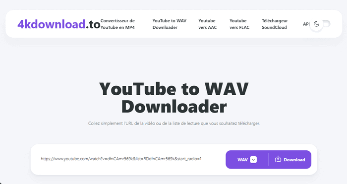 YouTube to WAV Downloader : 4kdownload.to