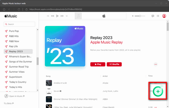 Ajoutez des chansons d'Apple Music Replay à NoteBurner