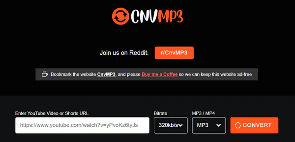 Site similaire à SaveMP3 : CnvMP3