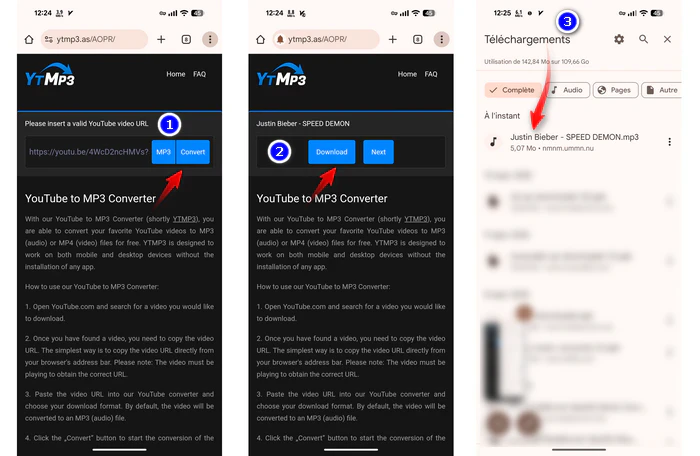 Copier le lien de YouTube vers noTube