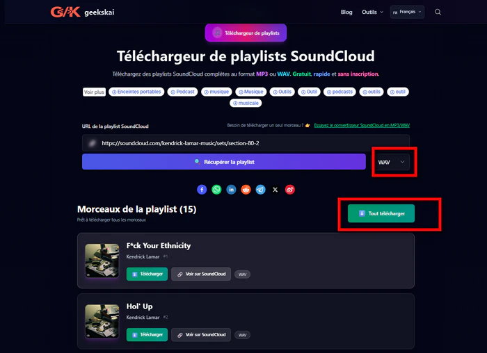 geekskai SoundCloud Playlist Downloader