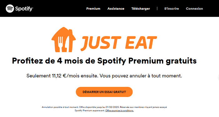 Avoir Spotify Premium gratuit avec Lieferando