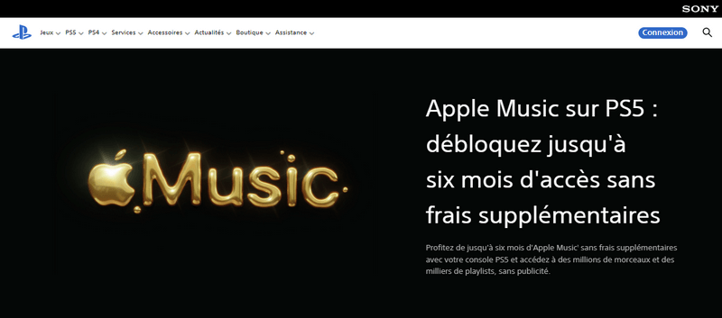 Avoir Apple Music 6 mois gratuit via PS5