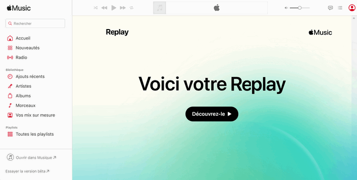 Accédez à Apple Music Replay via Apple Music Web Player