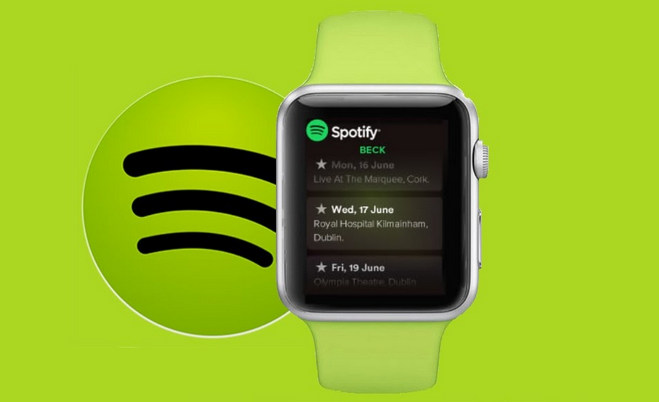 diffuser de la musique Spotify sur Apple Watch