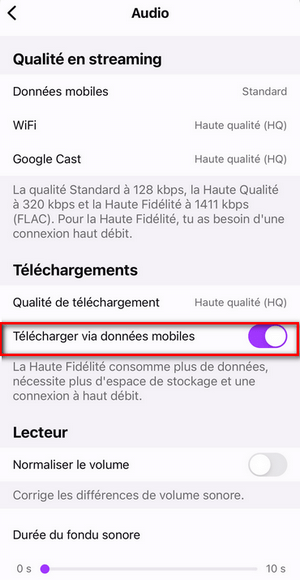 Télécharger via données mobiles