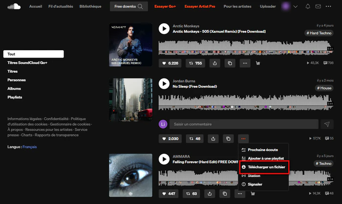 Télécharger des fichiers WAV depuis SoundCloud