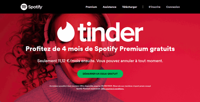 Avoir Spotify Premium gratuit avec Tinder