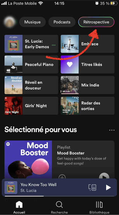 Voir Spotify Wrapped via le téléphone portable