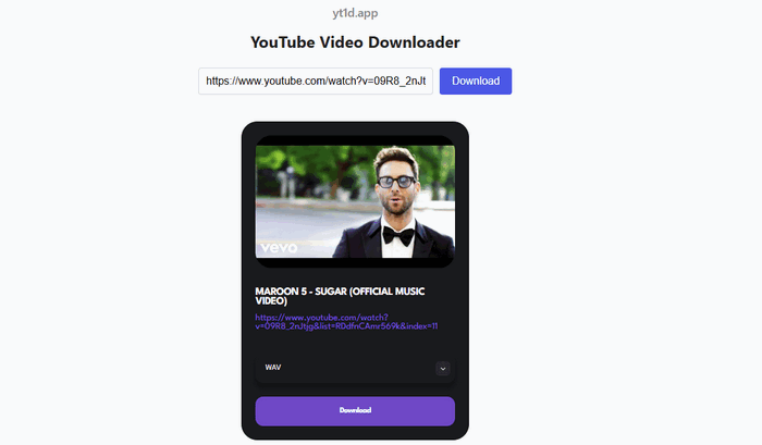 YouTube Video Downloader : YT1D